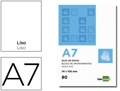 Bloc notas Liderpapel A7 80h 60g/m² lisas